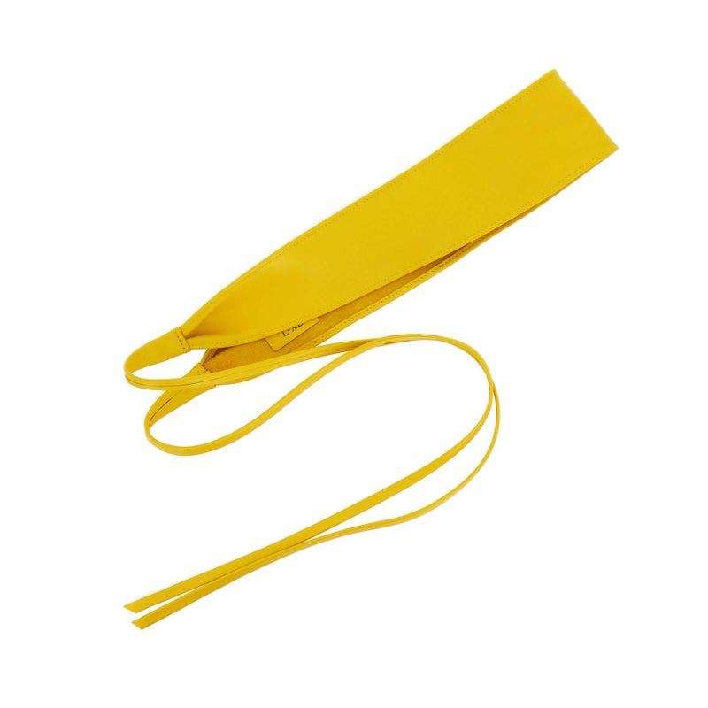 FASHIONGEN - Woman Italian leather Obi belt, CASSIANE - Yellow, L-XL - Image 3